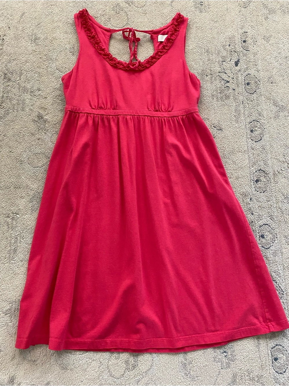 LOFT Petites Empire Waist Rosette Detail Tie Back Casual Dress Small Petite Pink